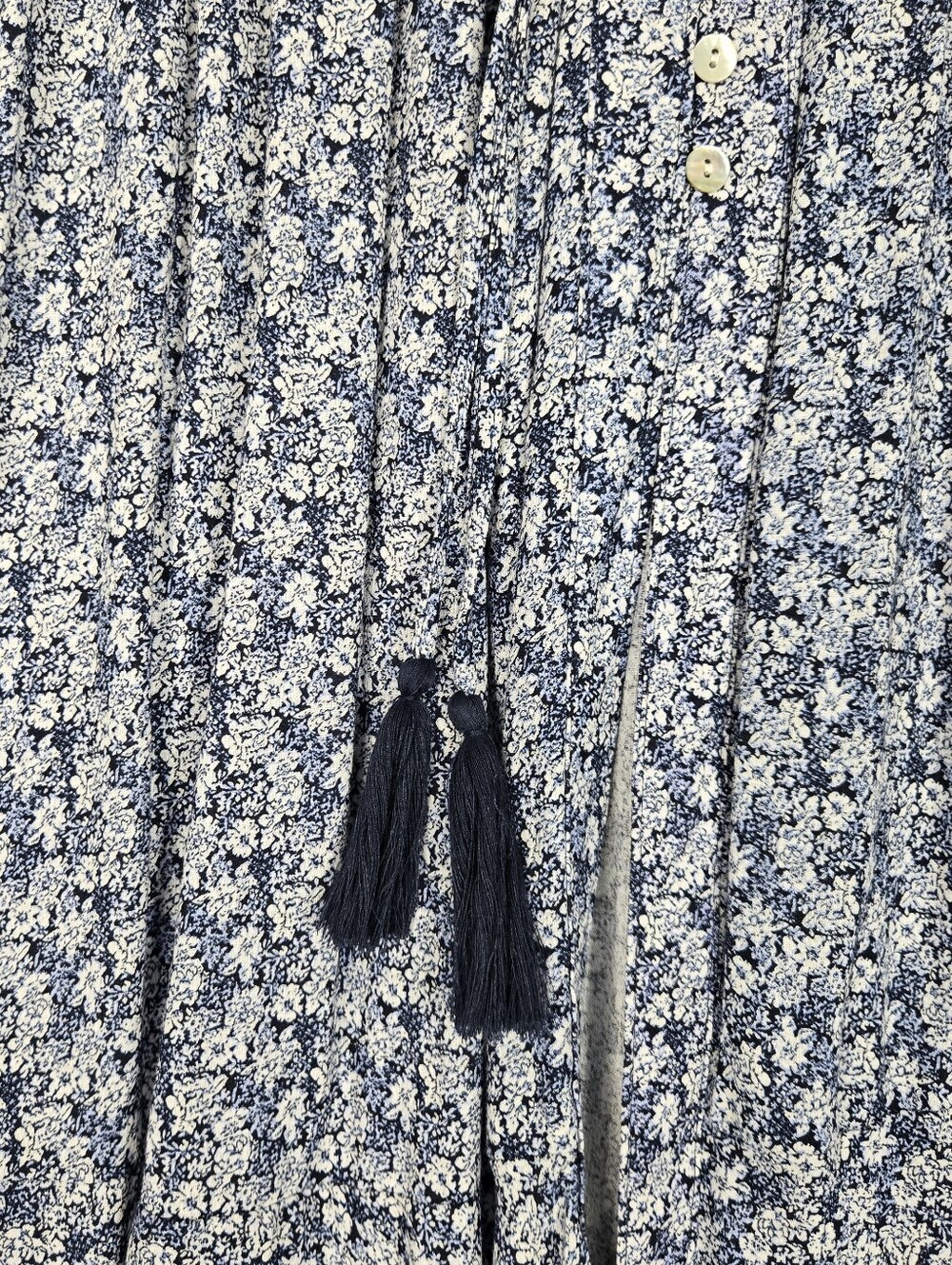 Rachel Zoe Blue White Floral Maxi Skirt Smocked Waist Hi Low Hem Size XS - Picture 7 of 15